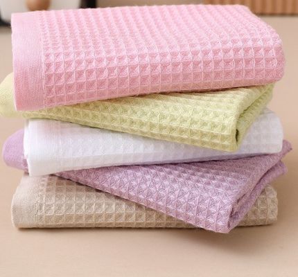 Reine Baumwolle Honighalm Küchen Quadrat Handtuch Set mit Haken Waffel Quadrat Handtuch Garantie