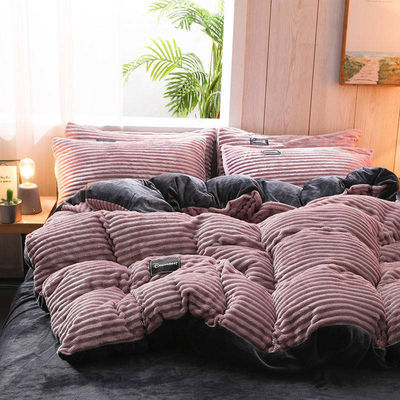 Flannel Bettwäsche Set 4 Stück Einzel Bettwäsche Set Stoffdichte 133x72 Queen King Größe