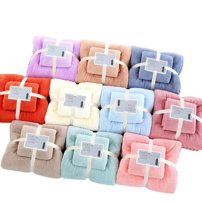 Korallenfleece Kühlturkisches Handtuch-Set 5 Sterne Farbenfrohe Zero Twist Geschenksatz Badetuch