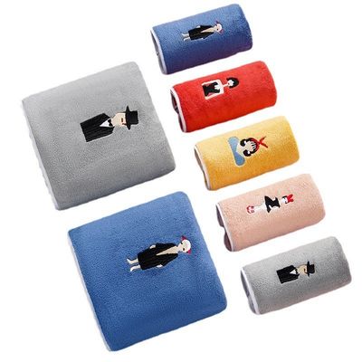 Mikrofaser-Material Option Luxus-Anpassung Logo Stickerei Hotel Bad Handtuch Geschenk Set