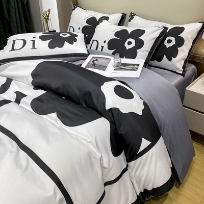 Nachhaltiges Luxus-Haus-Textil-Designer-Bettwäsche-Set mit Blumenbett-Dücke-Abdeckung