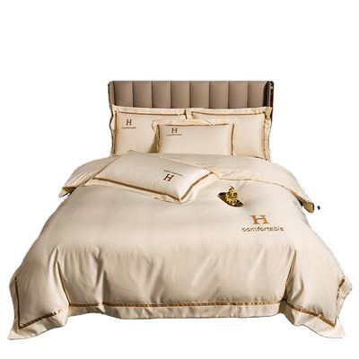 High-End-Bettwäsche-Set Einfache Seidendecke-Abdeckung Vierstück-Set für Kundenanforderungen
