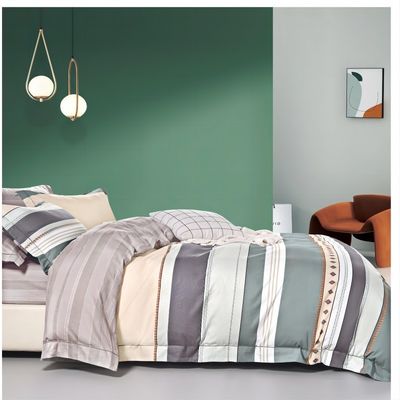 6 kg Baumwolle Luxus Bettwäsche Set 4 Stück Druckbleche Decke Decke Deckel Kissenkoffer Einbauteile