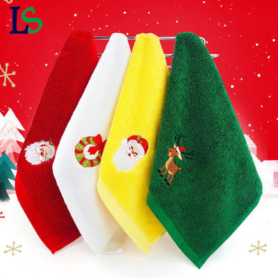 2023 Weihnachtshandtuch Geschenk Set Hypoallergene Baumwollhandtücher in Geschenkbox mit Stickerei