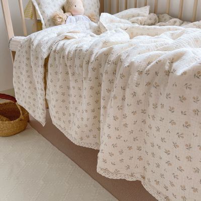 Super weich Atmung Florale Muslin Babykribbe Bettdecke und Quilt Baumwolle Leichtgewicht