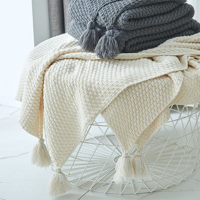 Nordic-Style gestrickte Wolldecke für Reisebüro Klimaanlage Sofa Freizeitbedeckung