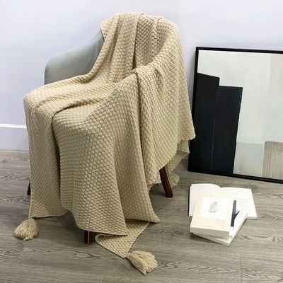 Nordic-Style gestrickte Wolldecke für Reisebüro Klimaanlage Sofa Freizeitbedeckung