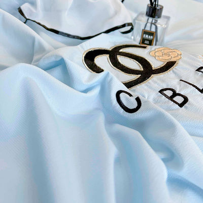 4 Stück Broderie Bettwäsche Set für King Size Komfort in Luxus gewaschenen Baumwolle Seide