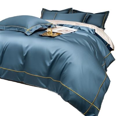 Zuhause 200-Zählung Tencel Stickerei Doppelseitige Eis Seidenblätter und Seiden glatte Nude Quilt Bettwäsche