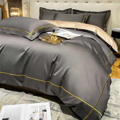 Zuhause 200-Zählung Tencel Stickerei Doppelseitige Eis Seidenblätter und Seiden glatte Nude Quilt Bettwäsche