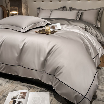 Zuhause 200-Zählung Tencel Stickerei Doppelseitige Eis Seidenblätter und Seiden glatte Nude Quilt Bettwäsche