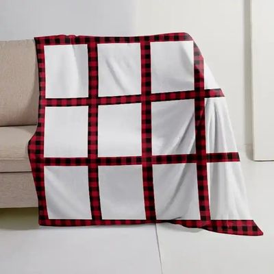 Polyester-Weihnachtsdecken mit Rotplattenplatten und Tassel-Trim