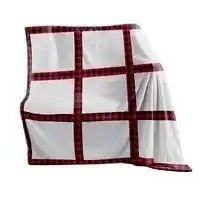 Polyester-Weihnachtsdecken mit Rotplattenplatten und Tassel-Trim