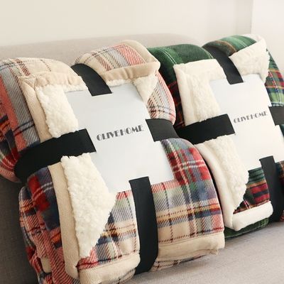 Customisierte beliebte Plaid-Sofa Flannel Sherpa Fleece Wurfdecke für hohe Standards