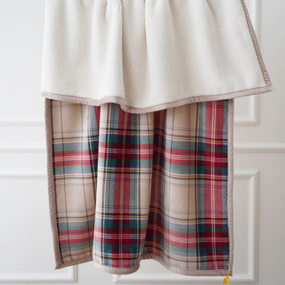 Customisierte beliebte Plaid-Sofa Flannel Sherpa Fleece Wurfdecke für hohe Standards