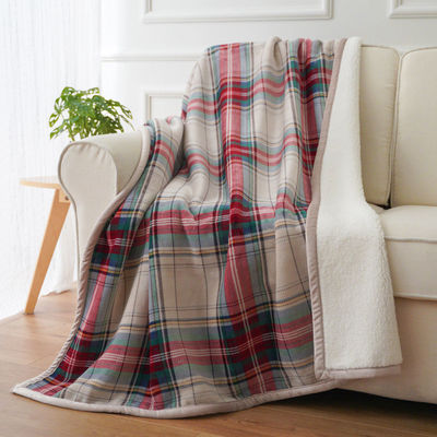 Customisierte beliebte Plaid-Sofa Flannel Sherpa Fleece Wurfdecke für hohe Standards