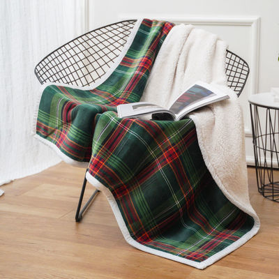 Customisierte beliebte Plaid-Sofa Flannel Sherpa Fleece Wurfdecke für hohe Standards