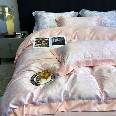 Luxus gewaschener Baumwolle Seidenbroderie 4 Stück Bettwäsche Set für King Size Comforter Set