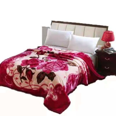 Luxus 100% Polyester Raschel Mink Decke mit Mikrofaser Stoff