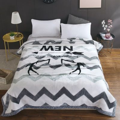 Luxus 100% Polyester Raschel Mink Decke mit Mikrofaser Stoff