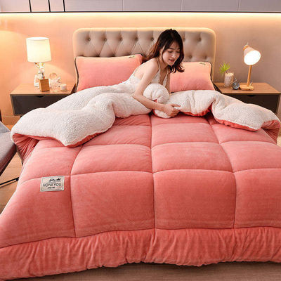 Oeko-Tex Zertifizierte Lichtspinke Solid Comforter Set für Teenager Zwillingsbett gestricktes Design