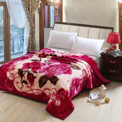 Luxus 100% Polyester Raschel Mink Decke mit Mikrofaser Stoff
