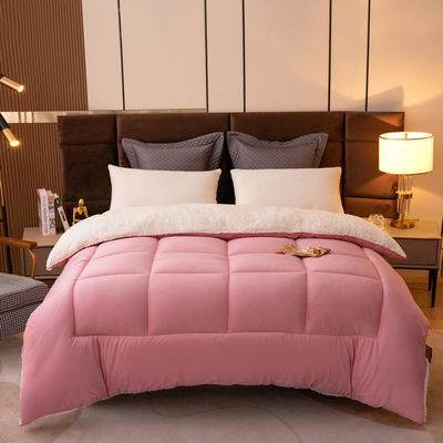 Oeko-Tex Zertifizierte Lichtspinke Solid Comforter Set für Teenager Zwillingsbett gestricktes Design
