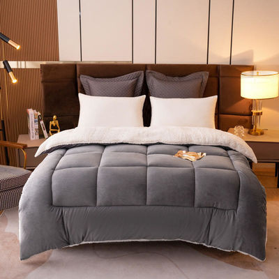 Oeko-Tex Zertifizierte Lichtspinke Solid Comforter Set für Teenager Zwillingsbett gestricktes Design
