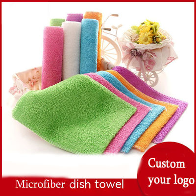 Rechteckige Mikrofiber-Küchenreinigungstücke mit kleinem gestreiftem Stoff und Kundenlogo