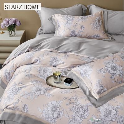 Luxus-Haus-Textilien Blumen-Druck 100% Baumwolle Bettwäsche Set mit in Plain Style