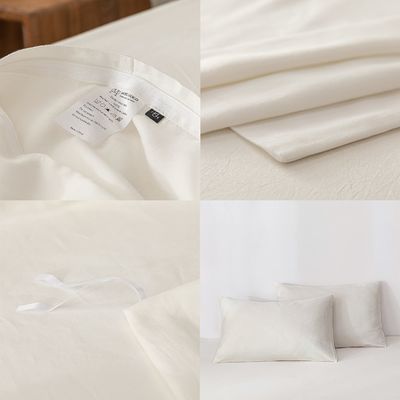 Lange Stapel Baumwolle Bio Stoff Dichte Bettwäsche Set Creme 3Pcs Decke Abdeckung 100% Baumwolle