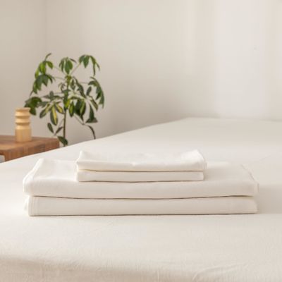 Lange Stapel Baumwolle Bio Stoff Dichte Bettwäsche Set Creme 3Pcs Decke Abdeckung 100% Baumwolle