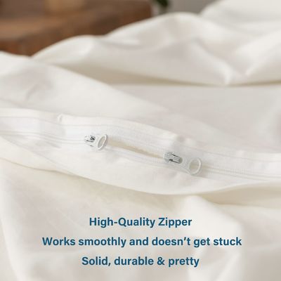 Lange Stapel Baumwolle Bio Stoff Dichte Bettwäsche Set Creme 3Pcs Decke Abdeckung 100% Baumwolle