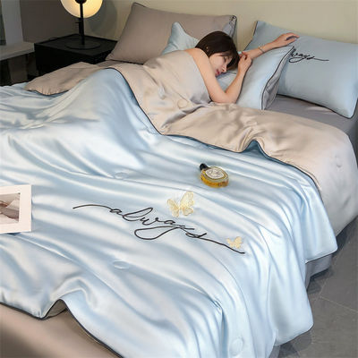 Silky Tencel Sommerdecke Set 4 Eis Seide dünne Decken für die Maschine Waschen 60 Stoffzahl
