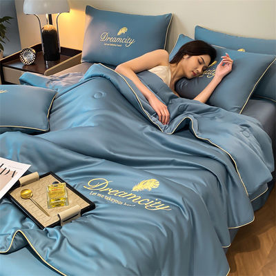 Silky Tencel Sommerdecke Set 4 Eis Seide dünne Decken für die Maschine Waschen 60 Stoffzahl