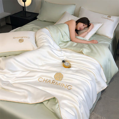 Silky Tencel Sommerdecke Set 4 Eis Seide dünne Decken für die Maschine Waschen 60 Stoffzahl
