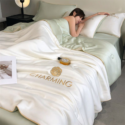 Silky Tencel Sommerdecke Set 4 Eis Seide dünne Decken für die Maschine Waschen 60 Stoffzahl