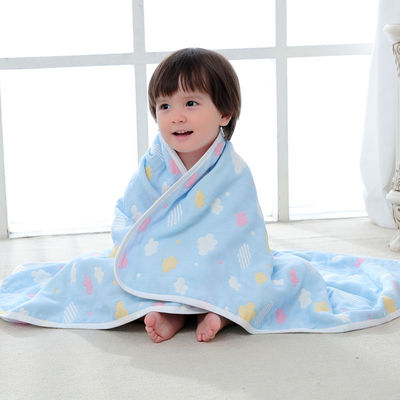 Sechs-Schicht-Muslin-Badehandtuch mit Dobby Border Weichabsorbent und 100% Baumwollmaterial