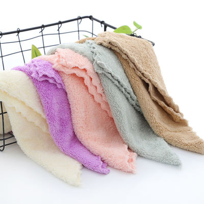 Trocknungsdichte Korallenfleece Kleines quadratisches Handtuch 25*25 Handtuch mit Dobby Border Muster