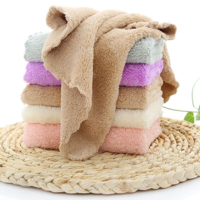 Trocknungsdichte Korallenfleece Kleines quadratisches Handtuch 25*25 Handtuch mit Dobby Border Muster