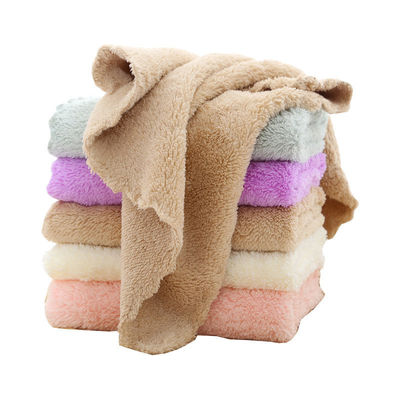 Trocknungsdichte Korallenfleece Kleines quadratisches Handtuch 25*25 Handtuch mit Dobby Border Muster