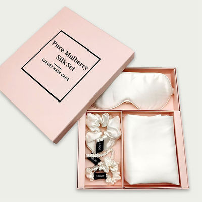 Schlafschutz für Frauen 100% Mulberry Silk Eye Mask Kissenhülle und Scrunchie