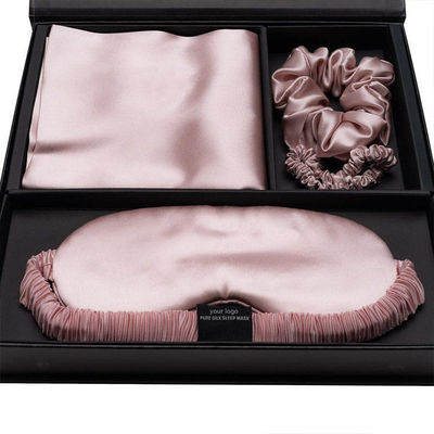 Schlafschutz für Frauen 100% Mulberry Silk Eye Mask Kissenhülle und Scrunchie