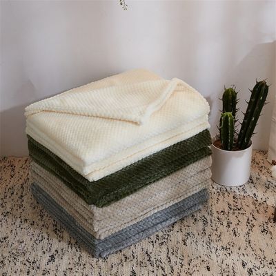 All-Season Custom Solid Quadrat Flannel Decke 300GSM Korallenfleece Sofa Werfen Decke