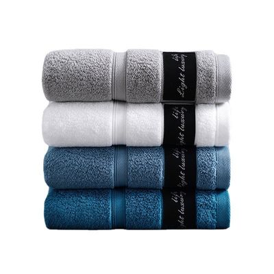 Hotel Luxury 100% Baumwolle Weißes Bad Hand-Gesichtshandtuch-Set mit benutzerdefiniertem Sticklogo