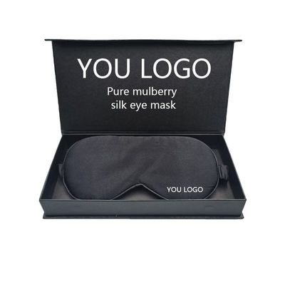 Custom Logo Label Rein 100% Mulberry Seiden Augenmaske für Schlaf Solides Muster Zuhause