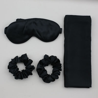 Solides Muster benutzerdefiniertes Logo Satin Silk Augenmasken Set Box für Hautfreundliche Ruhigen Schlaf