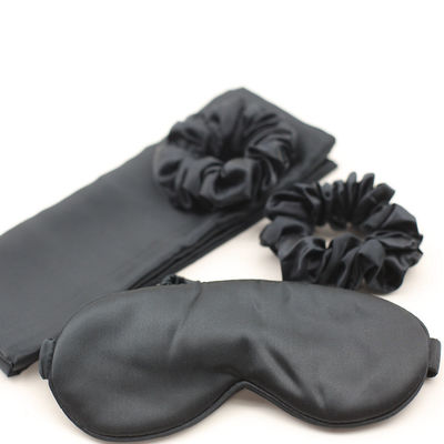Solides Muster benutzerdefiniertes Logo Satin Silk Augenmasken Set Box für Hautfreundliche Ruhigen Schlaf