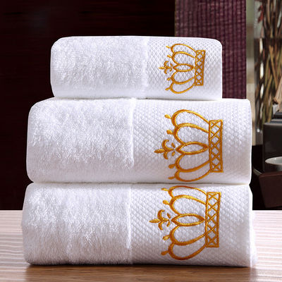 Maßgeschneiderte Farbe Hotelhandtücher Weiß 100% Baumwolle Gesicht Handbadhandtuch Set für Home Spa