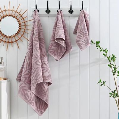 Für alle Anlässe geschnittenes Samt Jacquard Blätter Badetücher Set für Grade Geschenke am Tag der Erde